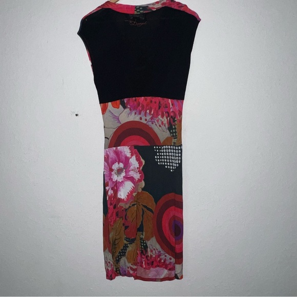 Desigual Azucena Midi Twist Front Floral Dress Size Large. - Picture 12 of 15